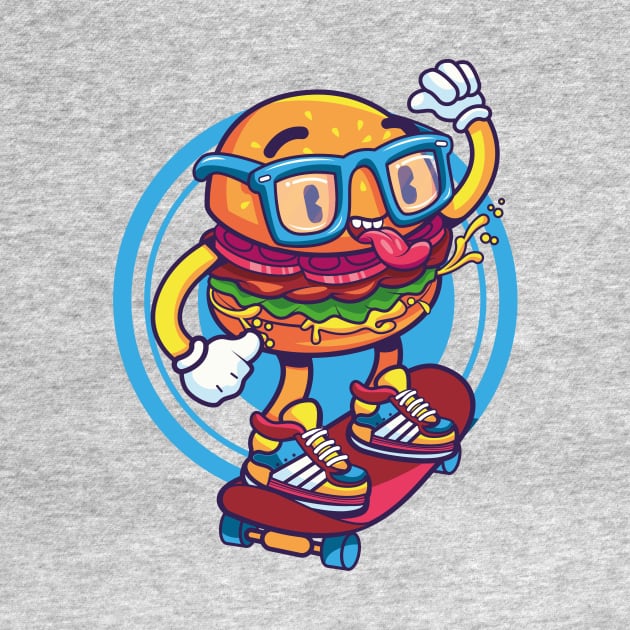 Skating Hamburger having fun by madebyTHOR